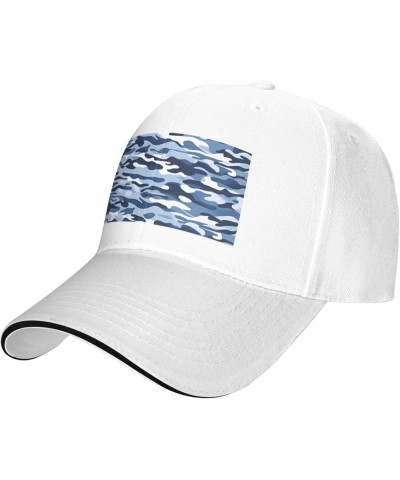 Blue Camo Picture Casual General Baseball Cap Black : Comfortable, Light White $9.98 Baseball Caps