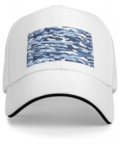 Blue Camo Picture Casual General Baseball Cap Black : Comfortable, Light White $9.98 Baseball Caps