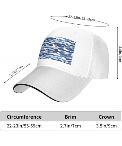 Blue Camo Picture Casual General Baseball Cap Black : Comfortable, Light White $9.98 Baseball Caps