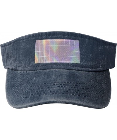 Reflective Square Print Washed Denim Open Top Hat for Outdoor Decoration,Suitable for Men,Women $14.09 Sun Hats