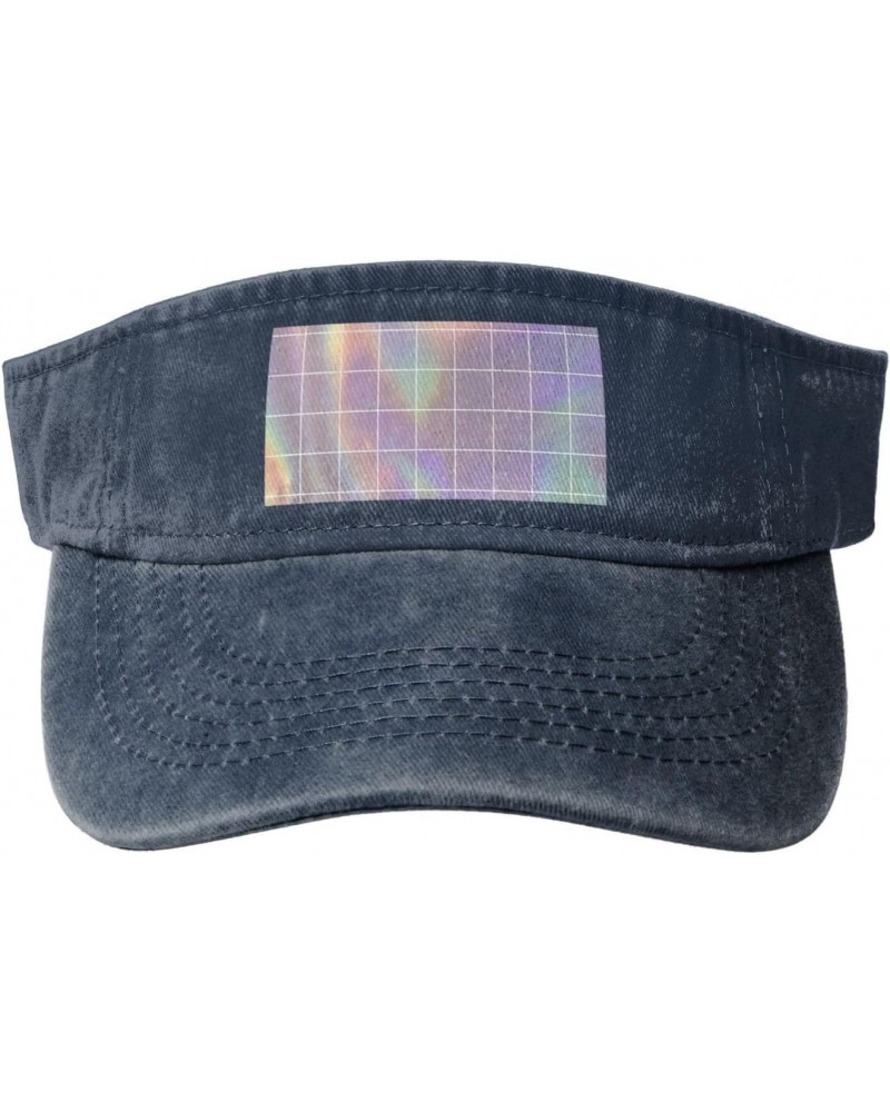 Reflective Square Print Washed Denim Open Top Hat for Outdoor Decoration,Suitable for Men,Women $14.09 Sun Hats