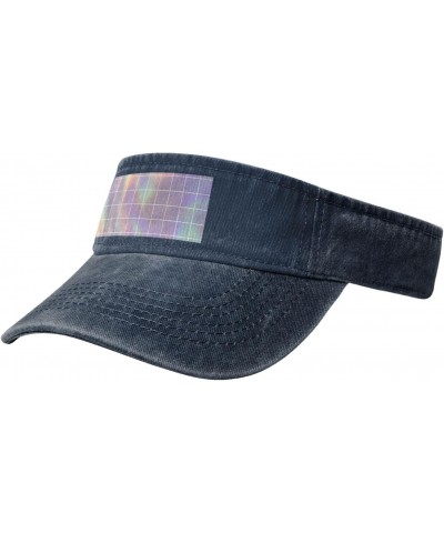 Reflective Square Print Washed Denim Open Top Hat for Outdoor Decoration,Suitable for Men,Women $14.09 Sun Hats