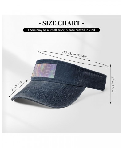 Reflective Square Print Washed Denim Open Top Hat for Outdoor Decoration,Suitable for Men,Women $14.09 Sun Hats