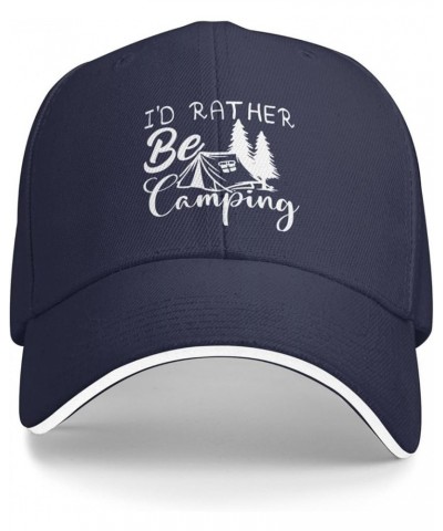 I d Rather Be Camping Baseball Cap Women Men Hats Adjustable Truck Driver Sun Hat Dad Baseball Caps Navy Blue $10.47 Baseball...