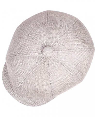 Women All-Match Linen Newsboy Cap Cotton Pure Color Octagonal Caps Stylish Baker Boy Cabbie Hat Ivy Hats for Driving Beige Xl...