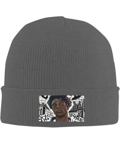 Joey Music and Badass Beanie Hat Unisex Knit Soft Cuffed Hat Slouchy Striped Skull Cap Warm Plain Hat Black Deep Heather $14....