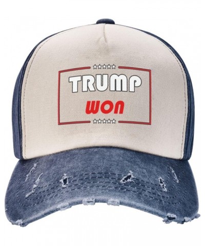 Trump Won Upgrade Your Style with Funny Adjustable Cotton Baseball Caps for Men and Women Navy Blue $14.77 Baseball Caps