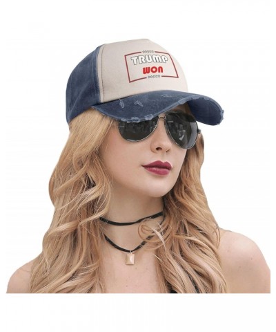 Trump Won Upgrade Your Style with Funny Adjustable Cotton Baseball Caps for Men and Women Navy Blue $14.77 Baseball Caps