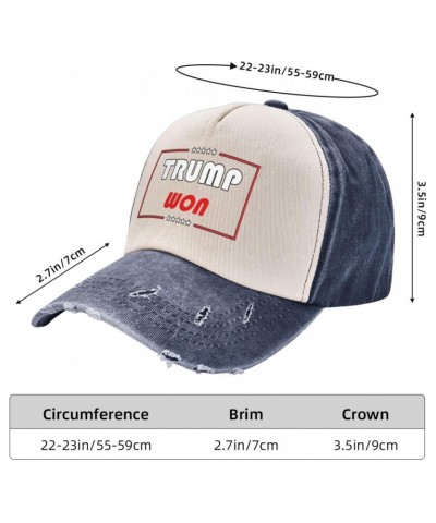 Trump Won Upgrade Your Style with Funny Adjustable Cotton Baseball Caps for Men and Women Navy Blue $14.77 Baseball Caps