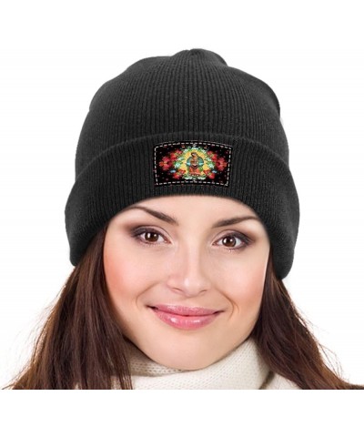 Our Lady of Guadalupe Virgin Mary Winter Hat Black Warm Skull Knit Hats Beanie Novetly Cap for Men Women Black57 $16.78 Skull...