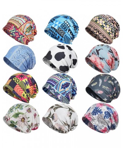 Women's Baggy Casual Chemo Beanie Cap 12 Pack Boho Style 6 $19.37 Skullies & Beanies