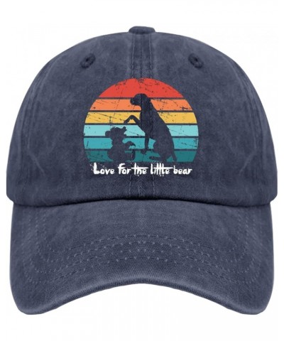 Cap Love for The Little Bear Baseball Caps for Men Graphic Cap Adjustable Navy Blue $11.12 Skullies & Beanies