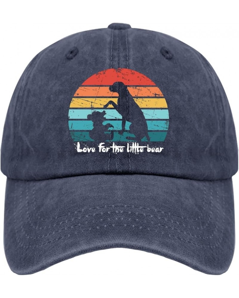 Cap Love for The Little Bear Baseball Caps for Men Graphic Cap Adjustable Navy Blue $11.12 Skullies & Beanies