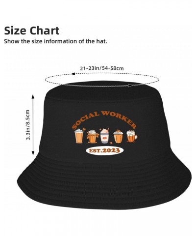 Retro Pumpkin Spice Social Worker Stylish and Protective Bucket Hat for Women and Men - Lightweight, Breathable, and Perfect ...