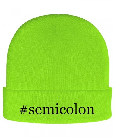 Semicolon - Hashtag Soft Adult Beanie Cap Neon Green $14.91 Skullies & Beanies