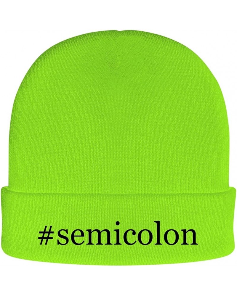 Semicolon - Hashtag Soft Adult Beanie Cap Neon Green $14.91 Skullies & Beanies