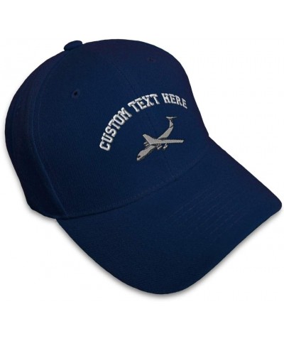 Custom Baseball Cap C-1D1 Embroidery Airplane Acrylic Dad Hats for Men & Women Navy Personalized Text Here $10.75 Baseball Caps