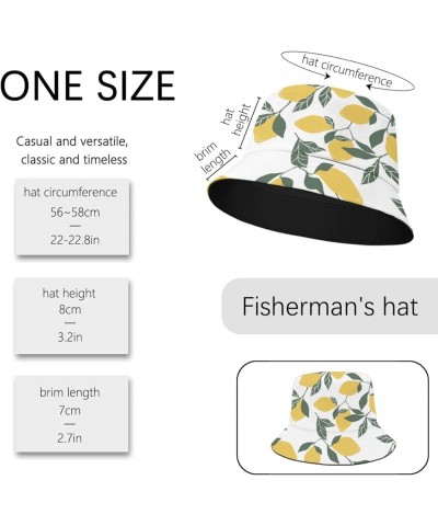 Funny Bucket Hat Lemon Bucket Hats Watercolor Flodable Men Hats Dance Accessories for Beach Must Haves Mandarins 3 $8.88 Buck...