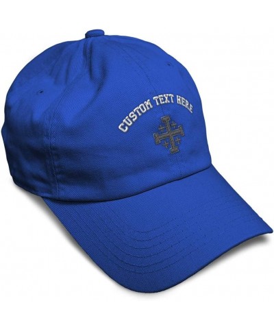 Soft Baseball Cap Jerusalem Cross Crusader A Christian Belief Cotton Symbol Dad Hats for Men & Women Royal Blue Personalized ...