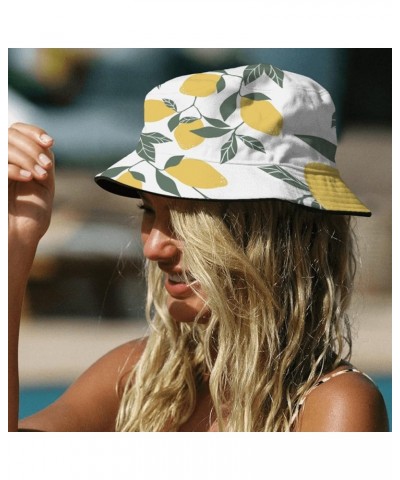 Funny Bucket Hat Lemon Bucket Hats Watercolor Flodable Men Hats Dance Accessories for Beach Must Haves Mandarins 3 $8.88 Buck...