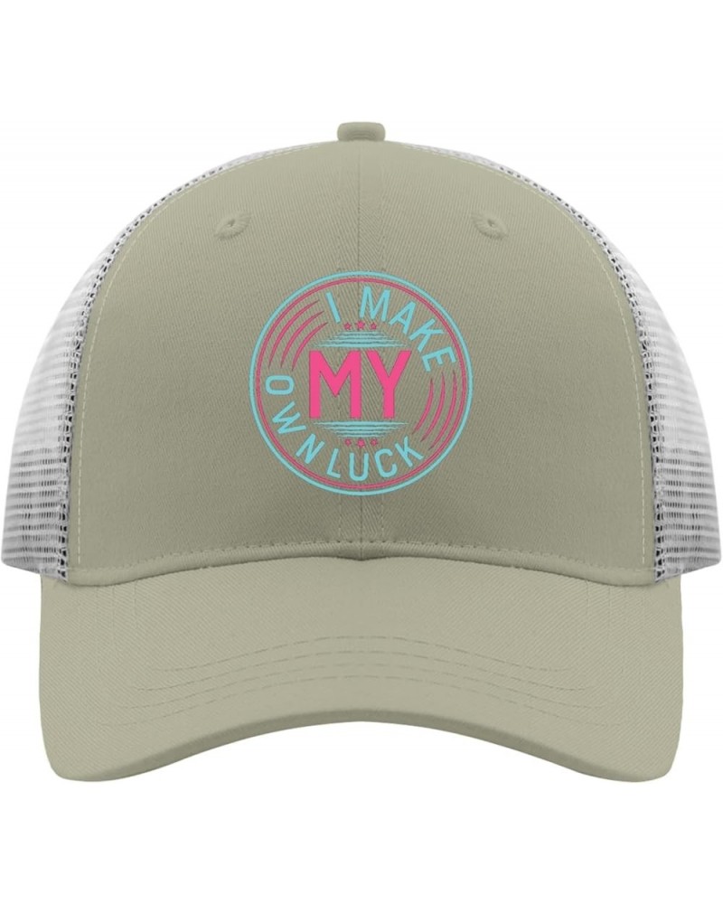 I Make My Own Luck Hat I Make My Own Luck Baseball Cap, Funny Hats for Men Apricot $9.22 Baseball Caps