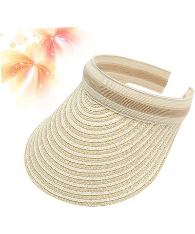 2 Pcs Summer Cap Straw Hat Wide Clip on Visor Hat Sun Block Hat Beach Hats Hats for Women Womens Sun Hat Beigex3pcs $10.08 Vi...