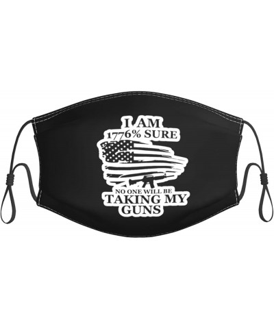 Im 1776 Sure No_One is Taking My_Guns Mask Adjustable with A Nose Clip Cloth Face Unisex Send Two Filters (S,M) Two Sizes Bla...