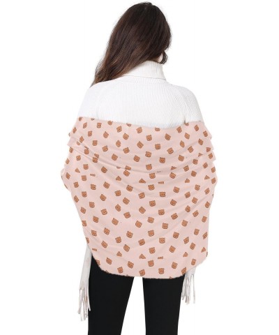 Cute Bear Head Pattern Soft and Comfortable Imitation Cashmere Scarf - Lightweight, Warm, and Breathable $12.96 Scarves