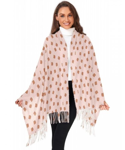 Cute Bear Head Pattern Soft and Comfortable Imitation Cashmere Scarf - Lightweight, Warm, and Breathable $12.96 Scarves