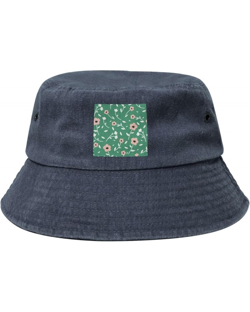 Beautiful Flower Seamless Diagram Bucket Hat for Women Men Summer Travel Sun Hat Outdoor Cap Funny Bucket Hats Navy Blue $14....