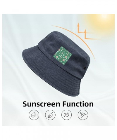 Beautiful Flower Seamless Diagram Bucket Hat for Women Men Summer Travel Sun Hat Outdoor Cap Funny Bucket Hats Navy Blue $14....