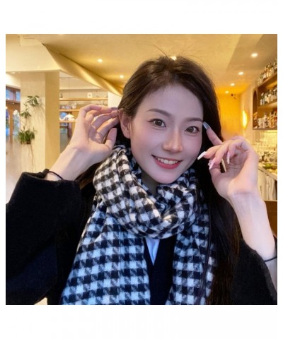 Scarfs Hat Women Fashion Long Shawl Grid Winter Warm Chidori GridLarge Scarf D $12.55 Scarves