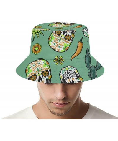 Fisherman Bucket Hat Wide Brim Sun Cap Boonie Hat Trucker Cap for Running/Sports Pattern 7 $13.91 Bucket Hats