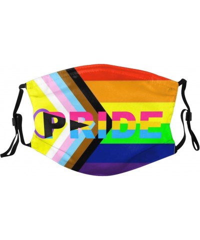 Demipan Pride Flag Lgbtq0 Face Mask Adjustable Breathable Balaclava with Filter Black $8.35 Balaclavas