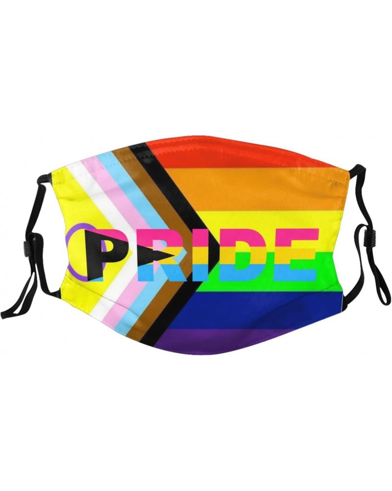 Demipan Pride Flag Lgbtq0 Face Mask Adjustable Breathable Balaclava with Filter Black $8.35 Balaclavas