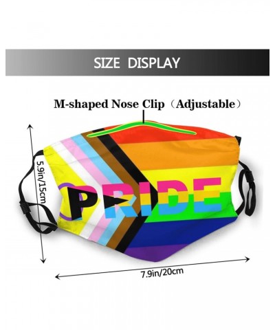 Demipan Pride Flag Lgbtq0 Face Mask Adjustable Breathable Balaclava with Filter Black $8.35 Balaclavas