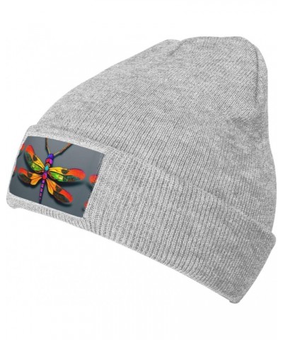 Cute Dragonfly Velvety Tufted Style,Stretchable Brimless Hat,Knitted Woolen Cap $10.29 Skullies & Beanies