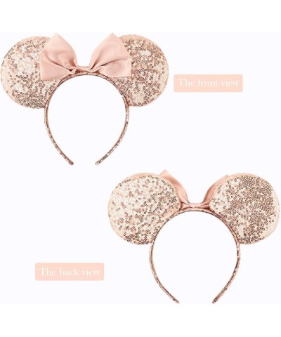 1 Pc Sequin Mouse Ears Headbands with Bow for Birthday Party, Hair Hoop Party Decoration for Women & Girl 1 pc: champagne $6....