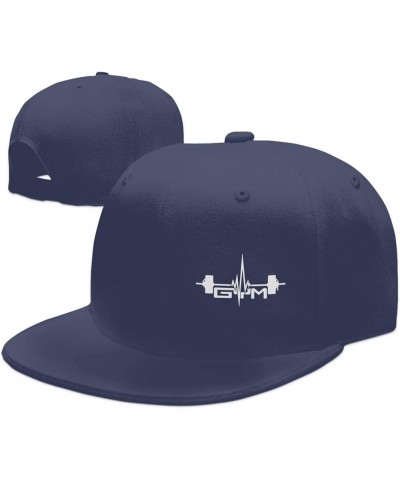 Lifting Gym Hats for Men Women Adjustable Flat Brim Bill Baseball Cap Fashionable Hip Hop Trucker Hat Black Navy Blue $12.81 ...