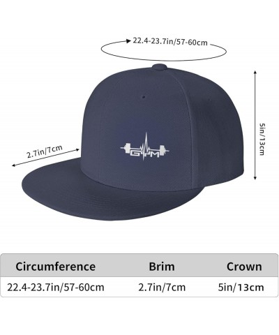 Lifting Gym Hats for Men Women Adjustable Flat Brim Bill Baseball Cap Fashionable Hip Hop Trucker Hat Black Navy Blue $12.81 ...