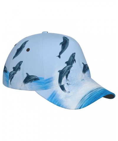 Ocean Sea Dolphin Blue Sky Wave Baseball Cap Dad Hat Adjustable Sun Hat Trucker Cap for Men and Women $12.92 Baseball Caps