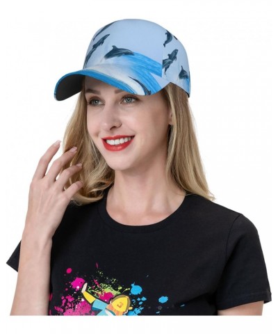 Ocean Sea Dolphin Blue Sky Wave Baseball Cap Dad Hat Adjustable Sun Hat Trucker Cap for Men and Women $12.92 Baseball Caps