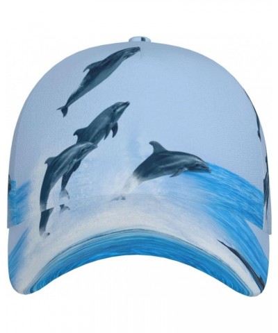 Ocean Sea Dolphin Blue Sky Wave Baseball Cap Dad Hat Adjustable Sun Hat Trucker Cap for Men and Women $12.92 Baseball Caps