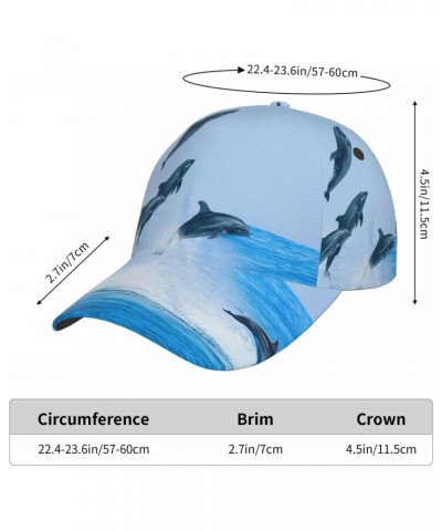 Ocean Sea Dolphin Blue Sky Wave Baseball Cap Dad Hat Adjustable Sun Hat Trucker Cap for Men and Women $12.92 Baseball Caps