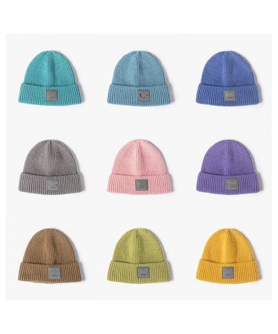 Winter Thick Warm Skullies Beanies Women Men Patch Letters Knitted Hats Unisex Melon Caps Gray $25.30 Skullies & Beanies