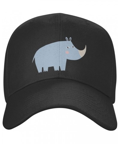 Cute African Rhinoceros Baseball Cap for Men Women Dad Hat Classic Adjustable Golf Hats Black $9.16 Baseball Caps