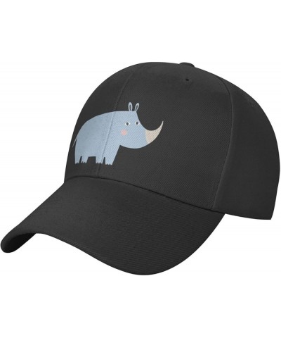 Cute African Rhinoceros Baseball Cap for Men Women Dad Hat Classic Adjustable Golf Hats Black $9.16 Baseball Caps