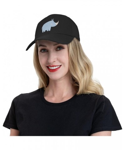 Cute African Rhinoceros Baseball Cap for Men Women Dad Hat Classic Adjustable Golf Hats Black $9.16 Baseball Caps