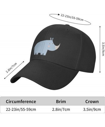 Cute African Rhinoceros Baseball Cap for Men Women Dad Hat Classic Adjustable Golf Hats Black $9.16 Baseball Caps