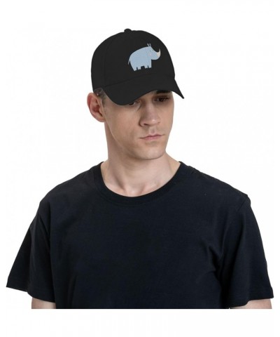 Cute African Rhinoceros Baseball Cap for Men Women Dad Hat Classic Adjustable Golf Hats Black $9.16 Baseball Caps